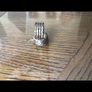 Silver coiled mini hoop earrings